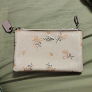 Coach Light Pink Floral Wristlet